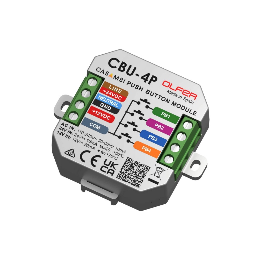 CBU-4P - Bộ module nút nhấn Casambi 4 kênh Olfer